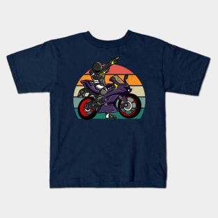 Dabbing biker Funny Gifts- Antisocial Funny Kids T-Shirt